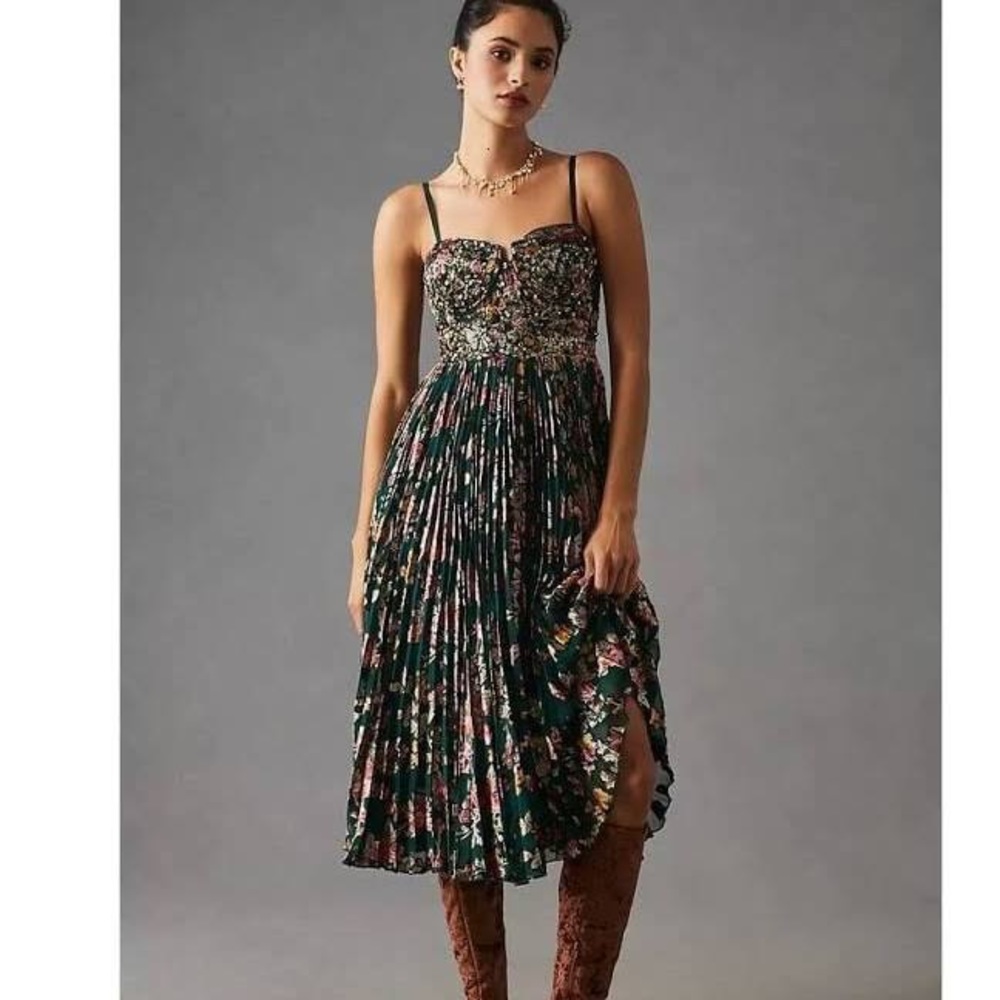 Anthropologie Verb by Pallavi Singhee Smocked Corset Dress Medium Petite